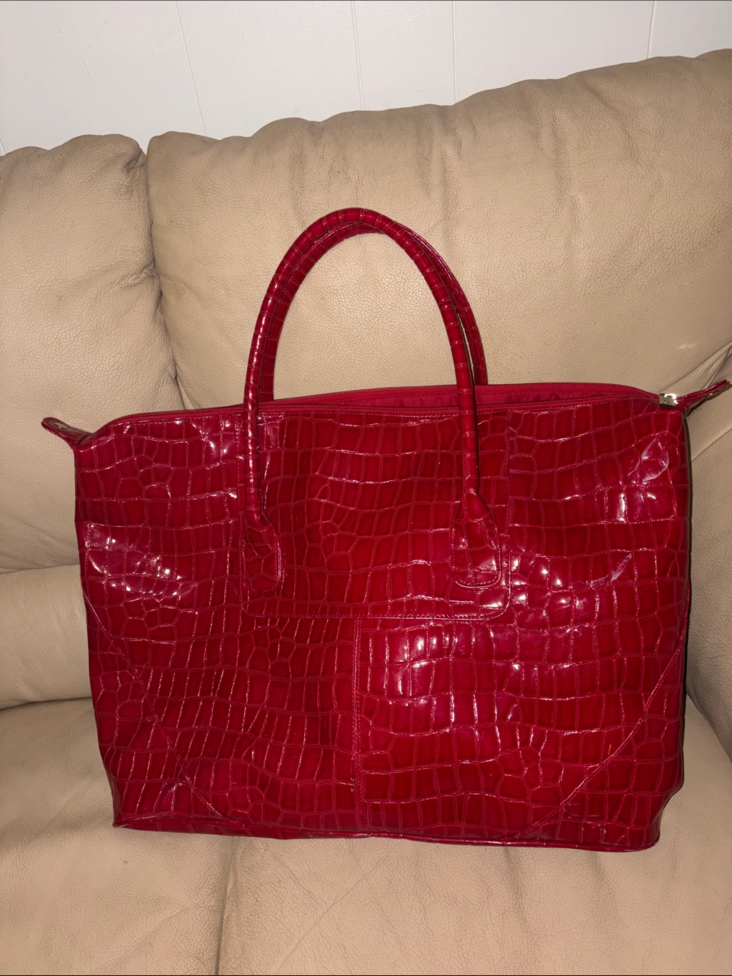 Elizabeth Arden Red CrocEmbossed Tote Elizabeth Arden Red CrocEmbossed Tote